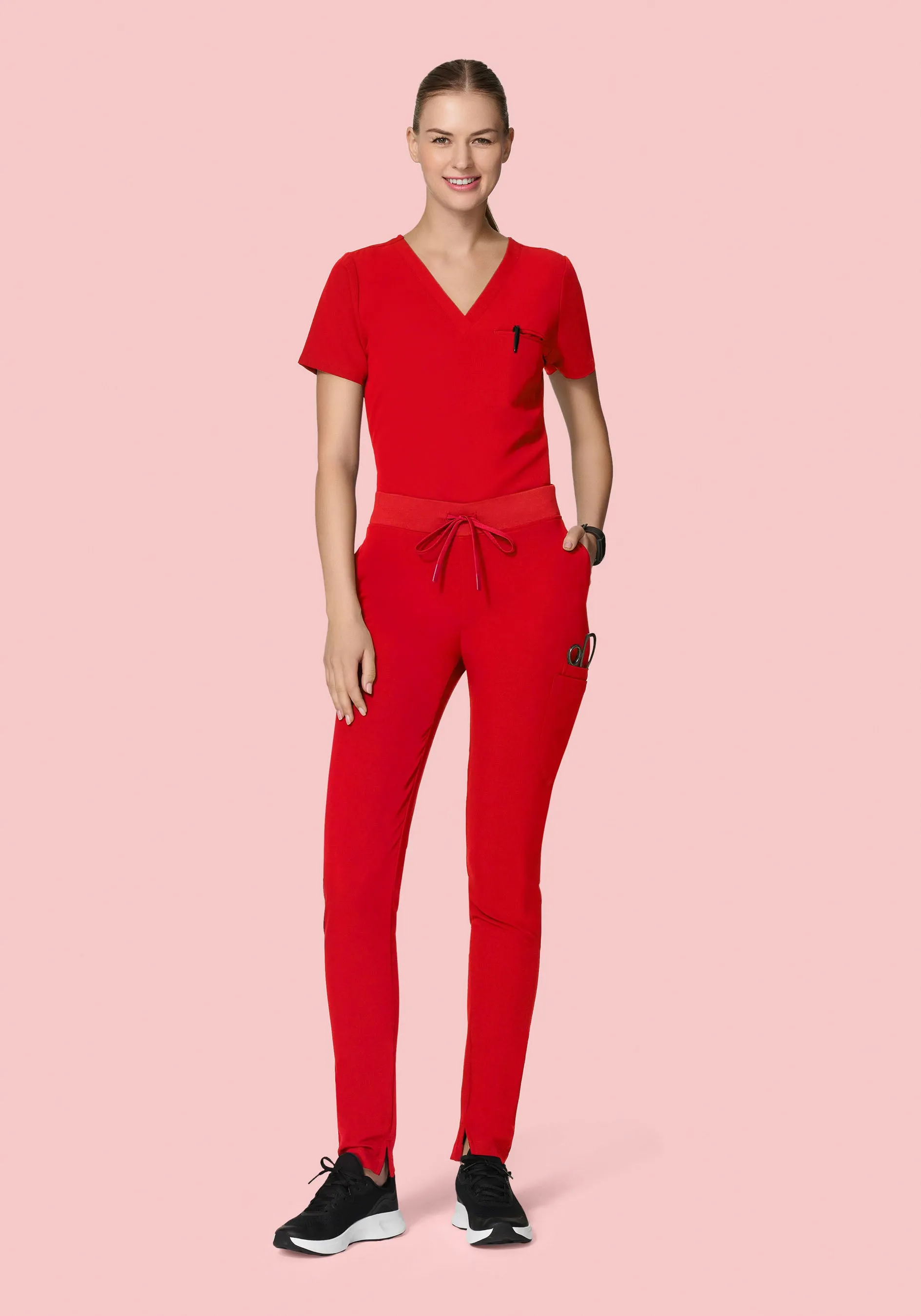 6 Pocket Slim Pants Candy Red