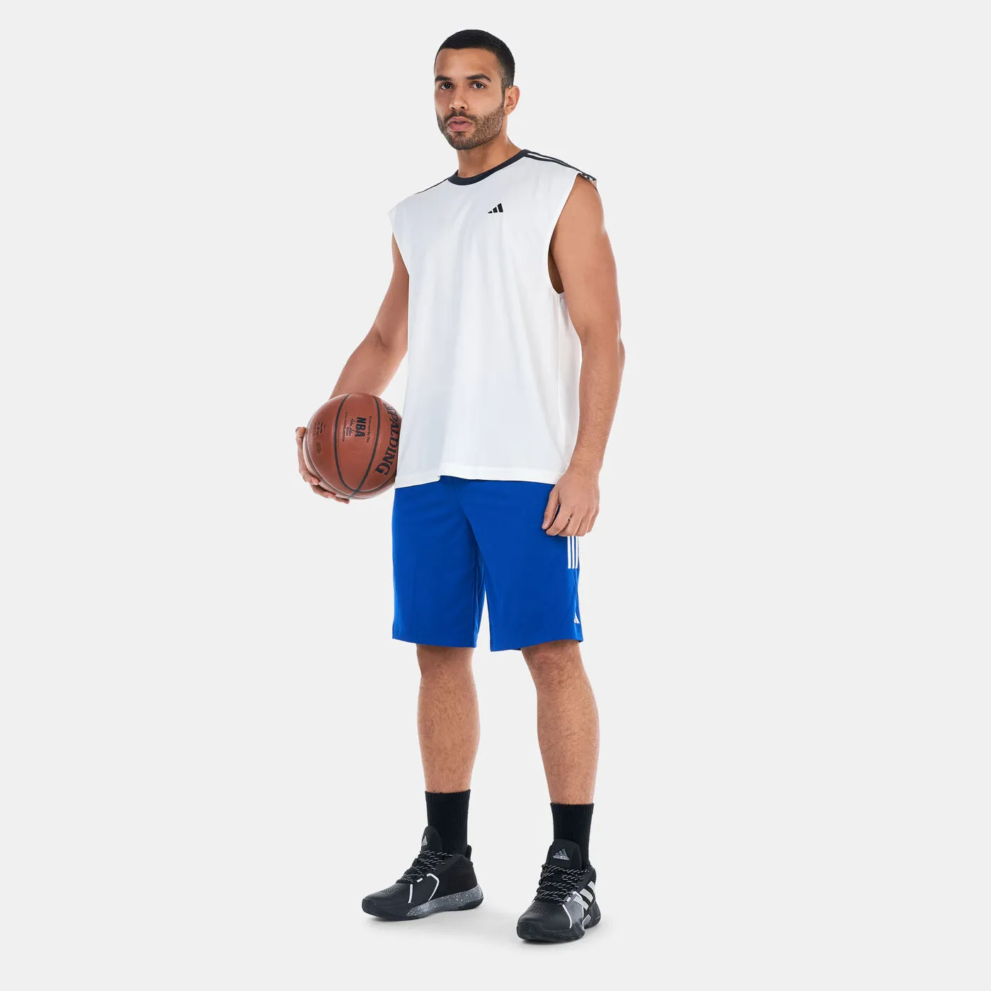 Adidas Men All World White Basketball Tank Top Jersey T-Shirt [T]