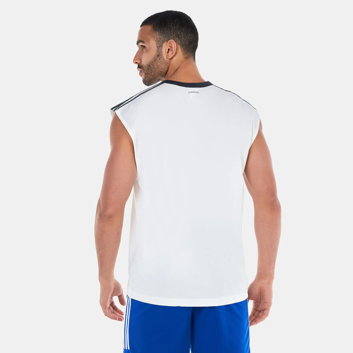 Adidas Men All World White Basketball Tank Top Jersey T-Shirt [T]