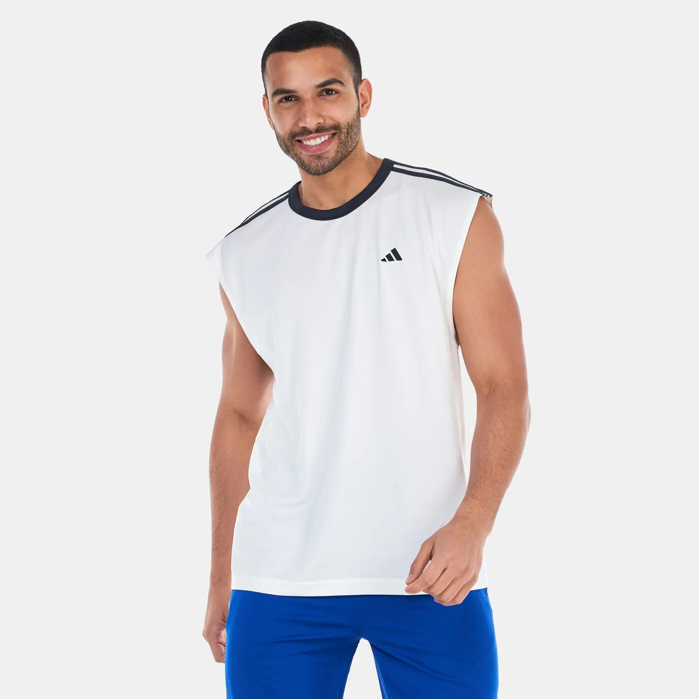 Adidas Men All World White Basketball Tank Top Jersey T-Shirt [T]