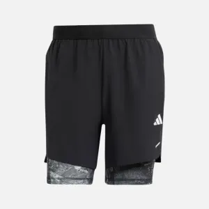 Adidas Power Workout 2 in 1 Men's Training Shorts -Black/Black