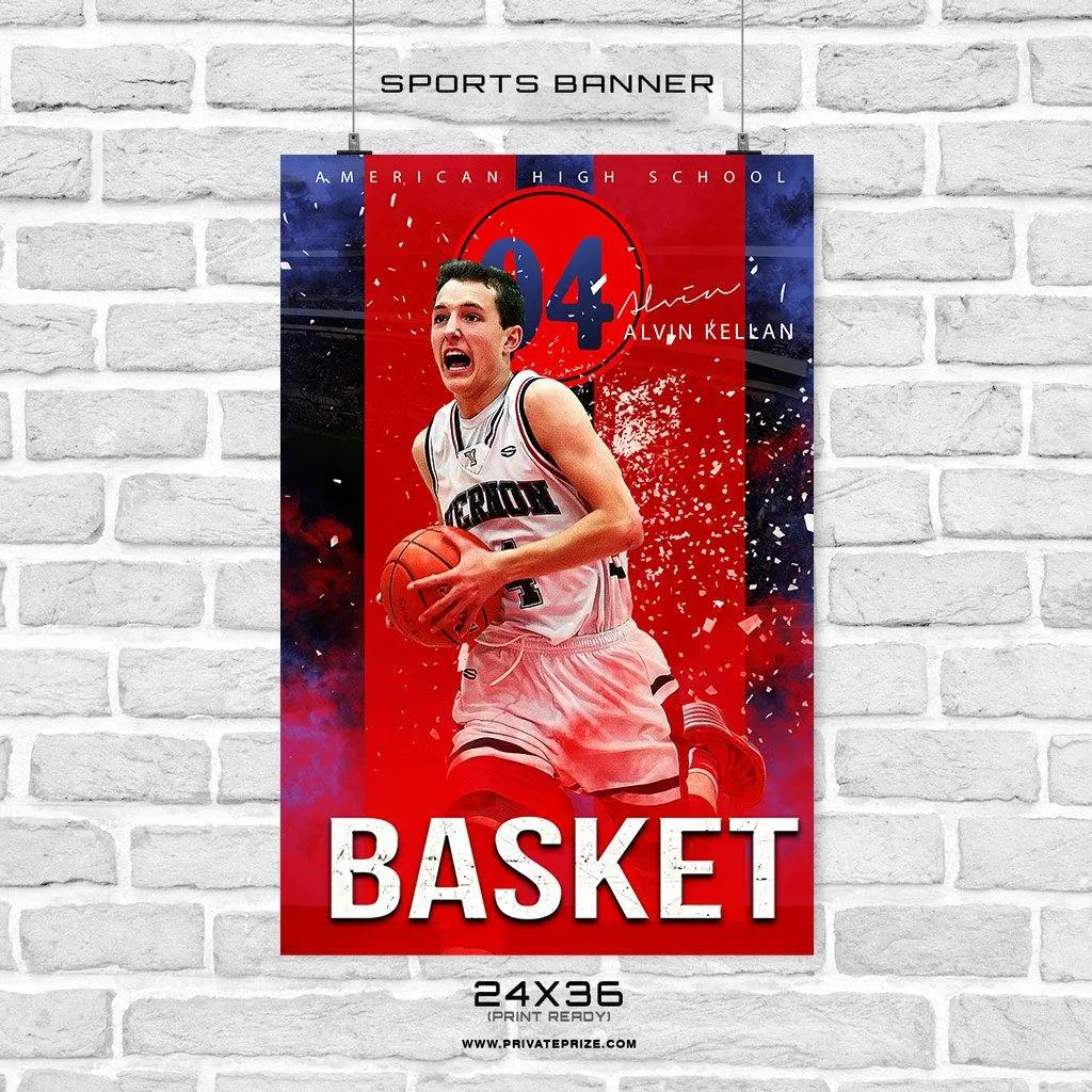 Alvin Kellan - Basketball Sports Banner Photoshop Template