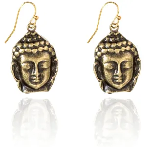 Antiqued Buddha Head Earrings (GF)