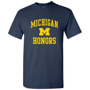 Arch Logo Honors University of Michigan Basic Cotton Short Sleeve T-Shirt - Navy