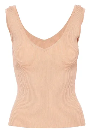 August Biscuit Ribbed V-Neck Tank