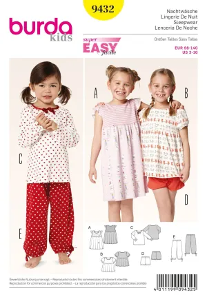 BD9432 Girls' Pyjamas pattern