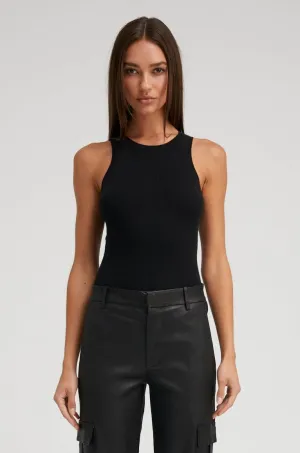 Black Cashmere Racer Tank