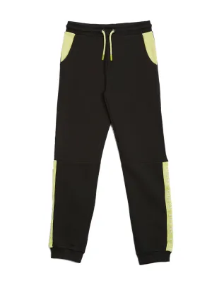 Black Multi Logo Active Trackpants (7-16)