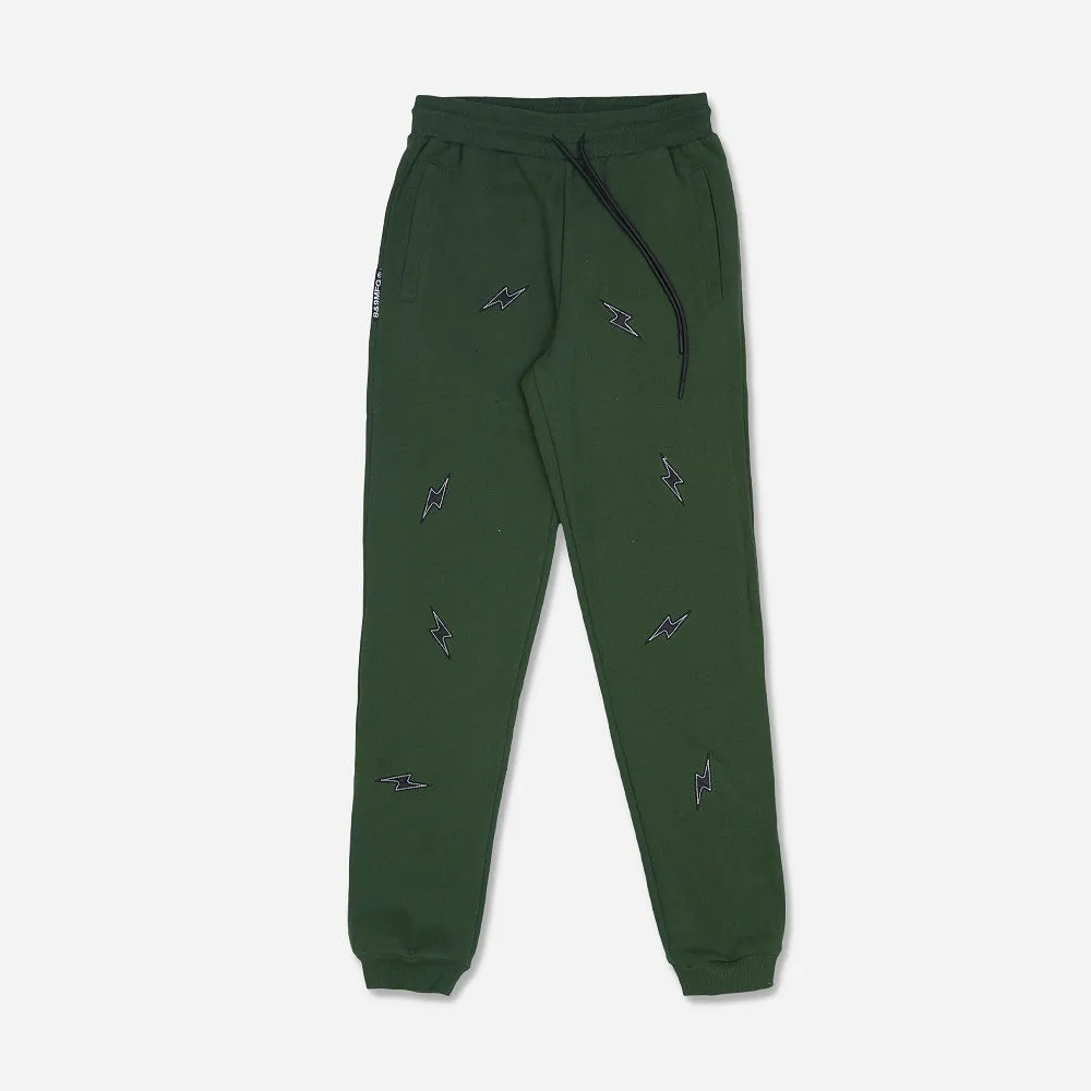 Blaze Felt Applique Sweatpants Olive