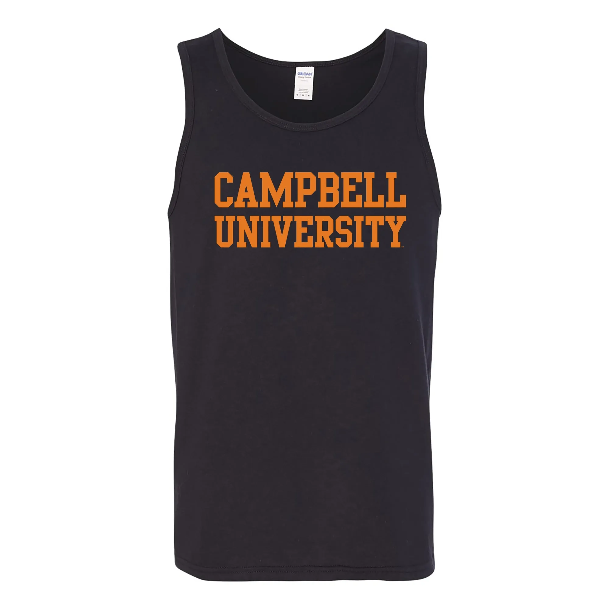 Campbell University Fighting Camels Basic Block Heavy Cotton Tank Top - Black