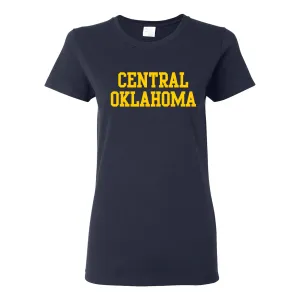 Central Oklahoma University Bronchos Basic Block Womens Short Sleeve T Shirt - Navy