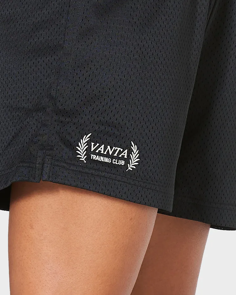 GIRLS MESH TRAINING SHORTS - BLACK