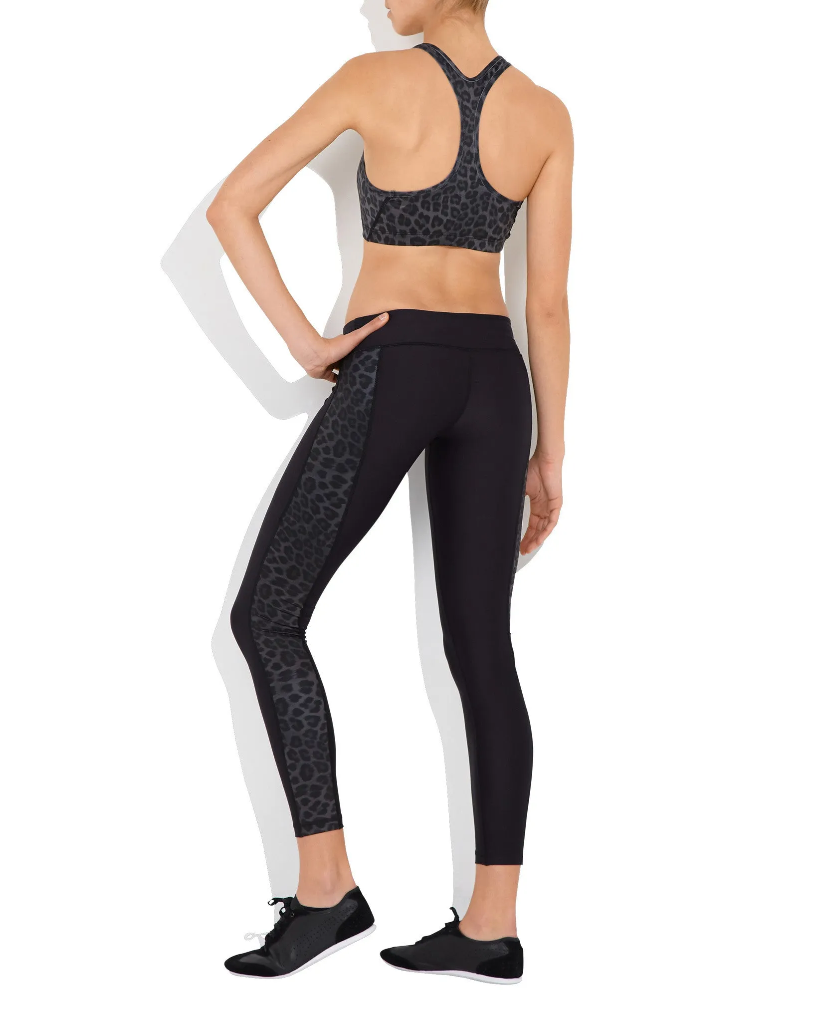 Lauren - Black Leopard - Full Length Performance Compression Tights