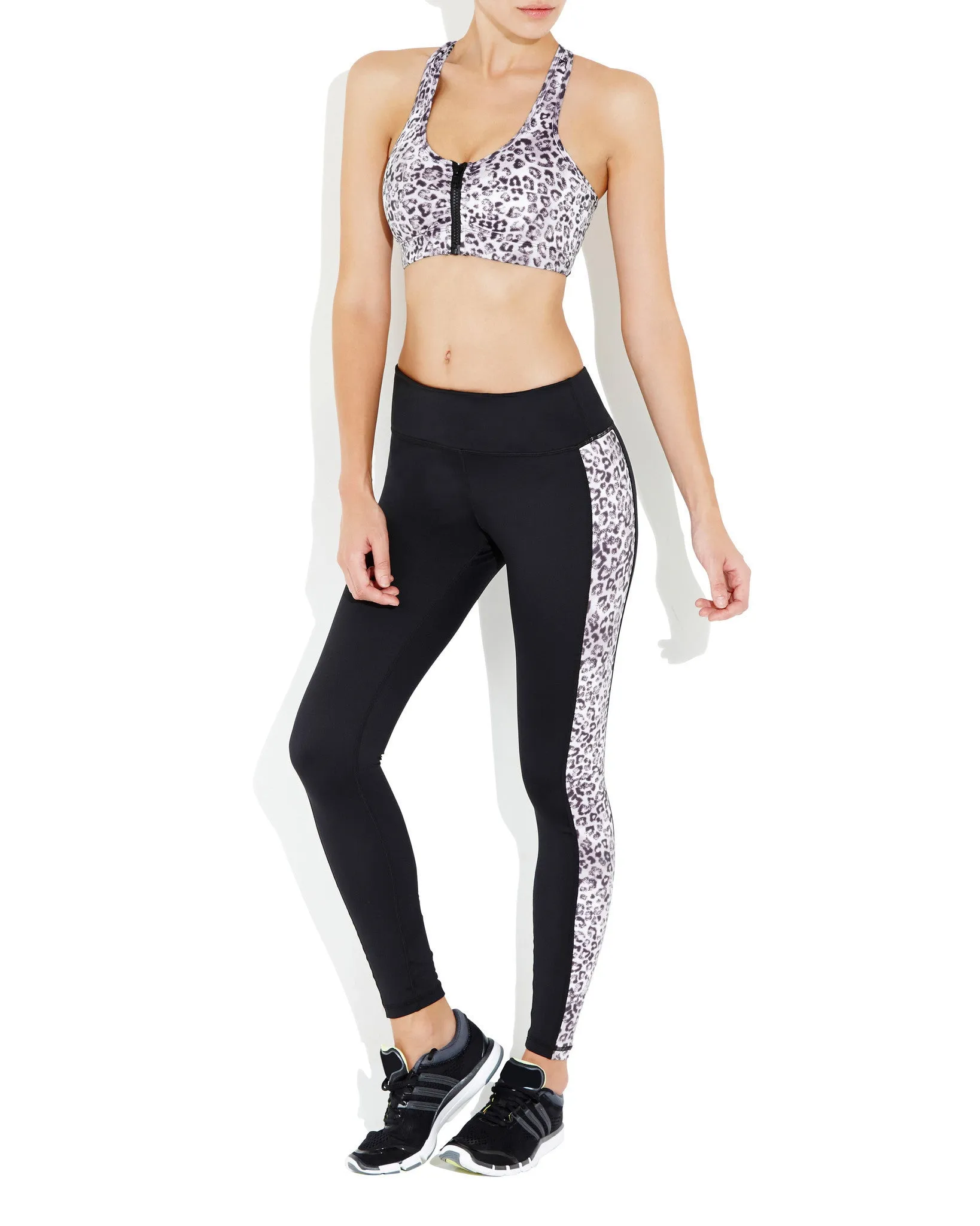 Lauren - Snow Leopard - Full Length Performance Compression Tights