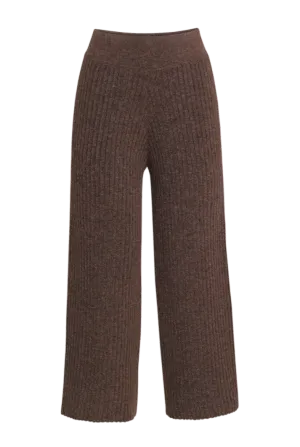 Leah High-Waisted Cropped Pants | Brown