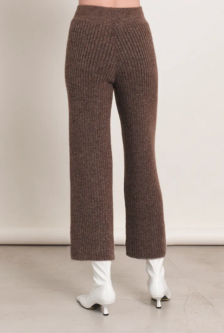 Leah High-Waisted Cropped Pants | Brown