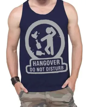 Men Printed Navy Blue Tank Top Hangover Vest