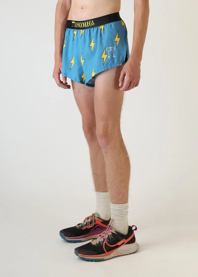 Men's Blue Bolts 2" Split Shorts