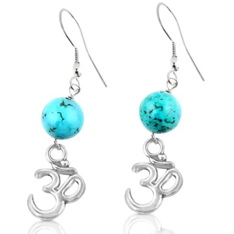 OHM Yoga Earrings with Turquoise