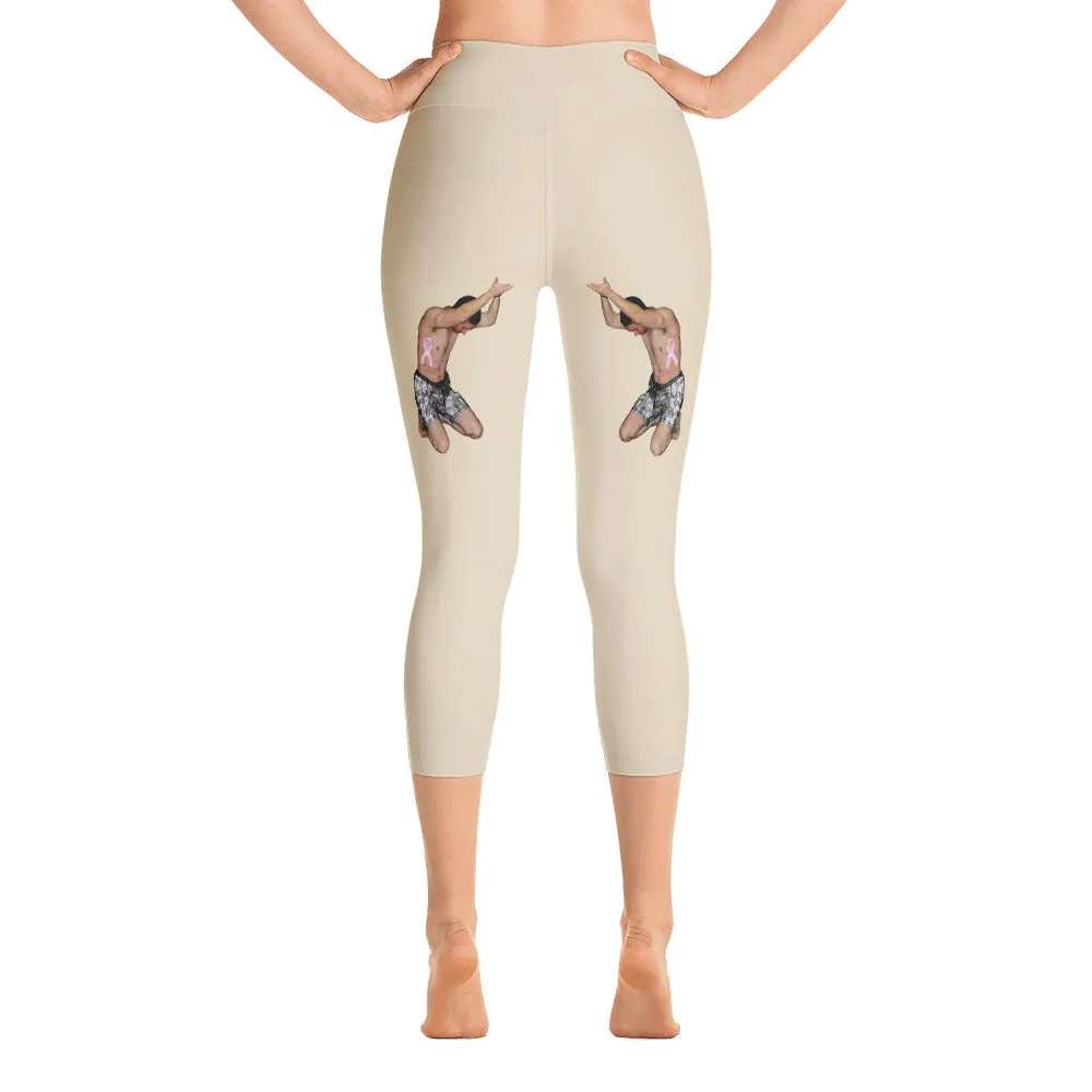 Our best viral leggings beige awesome goddess black letters