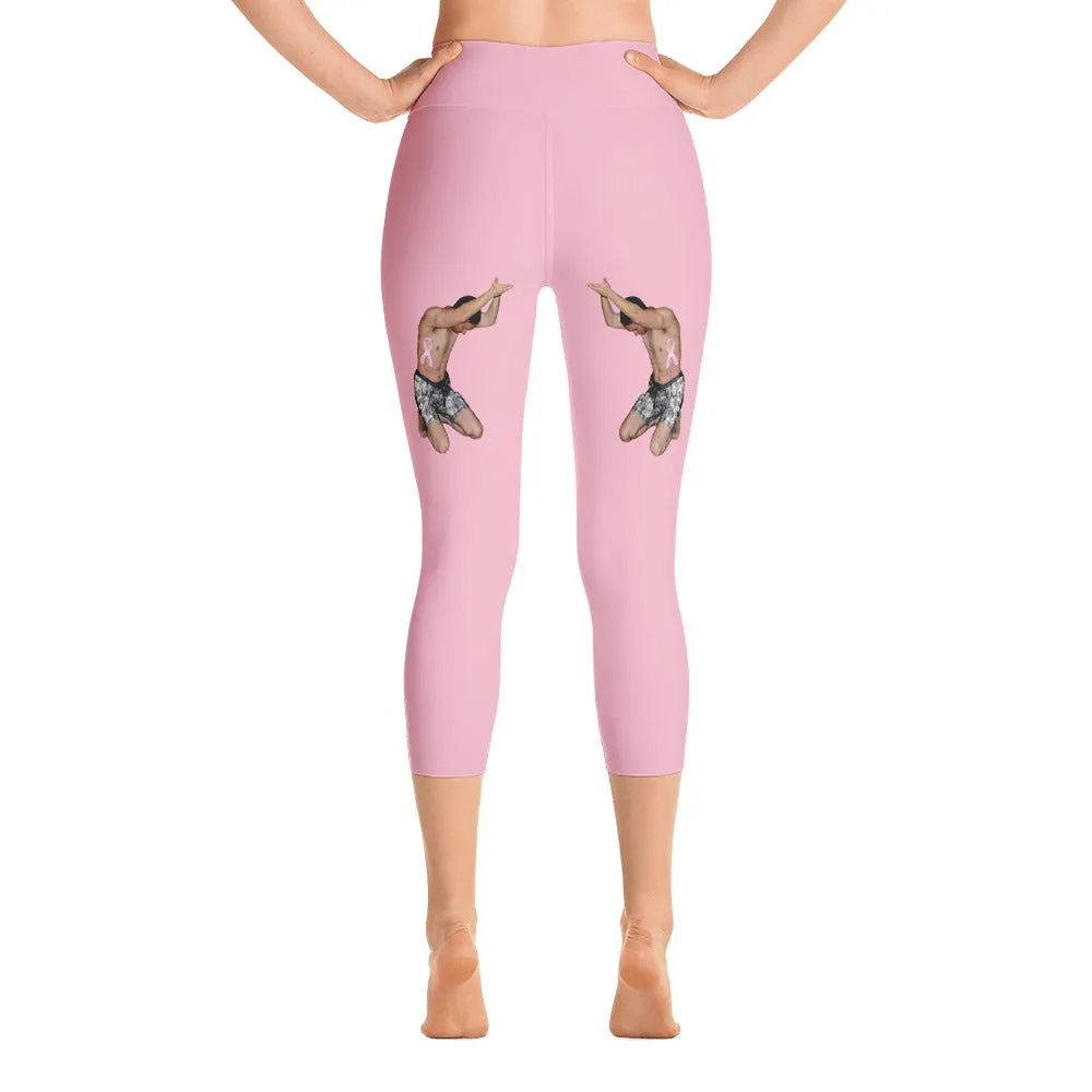 Our best viral leggings pale pink woman power black letters