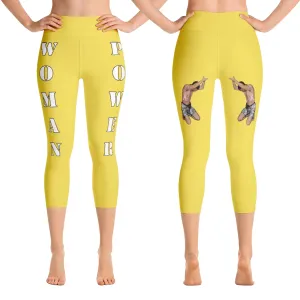 Our best viral leggings yellow woman power white letters