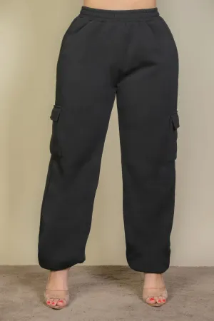 Women's Black Plus Size Side Pocket Sweatpants