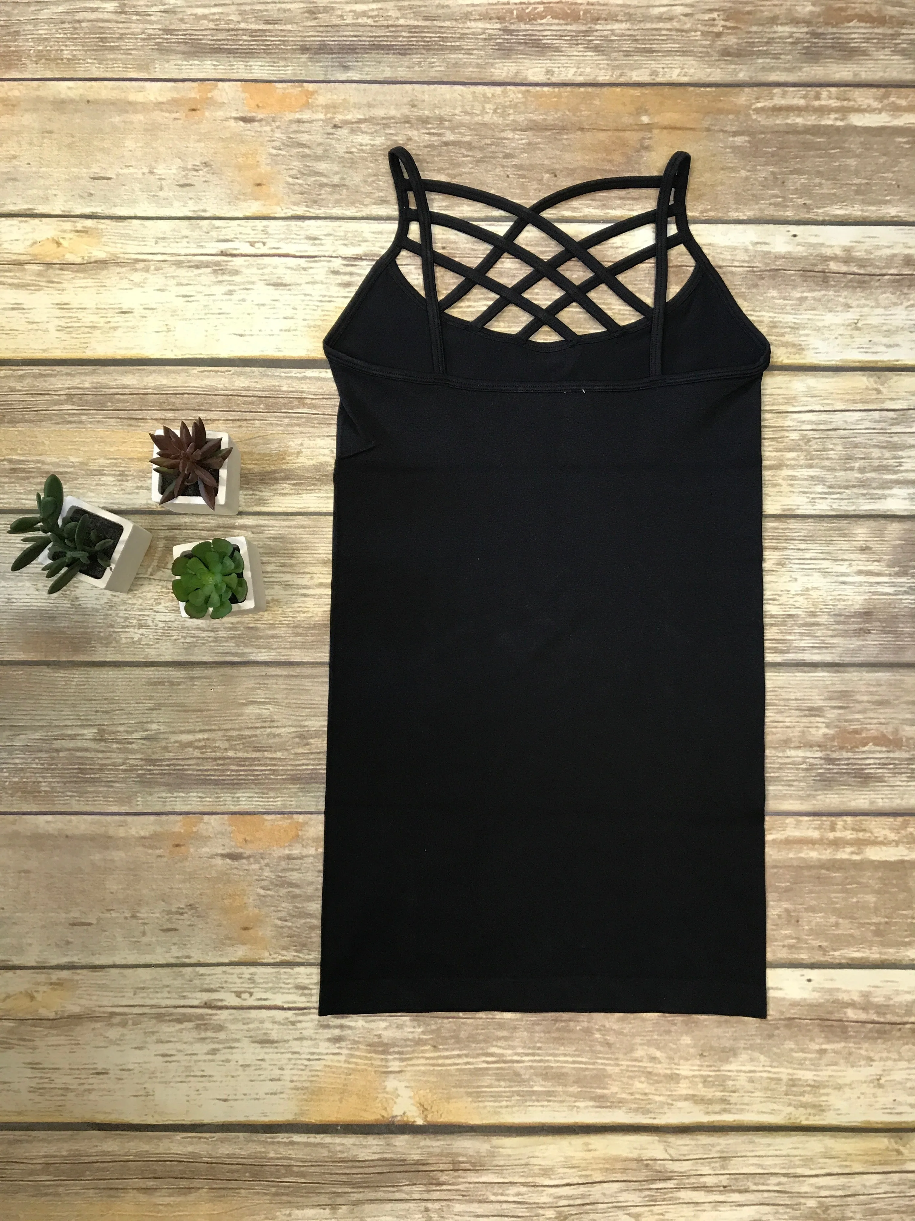 Women's Seamless Triple Crisscross Front Cami Tank Top