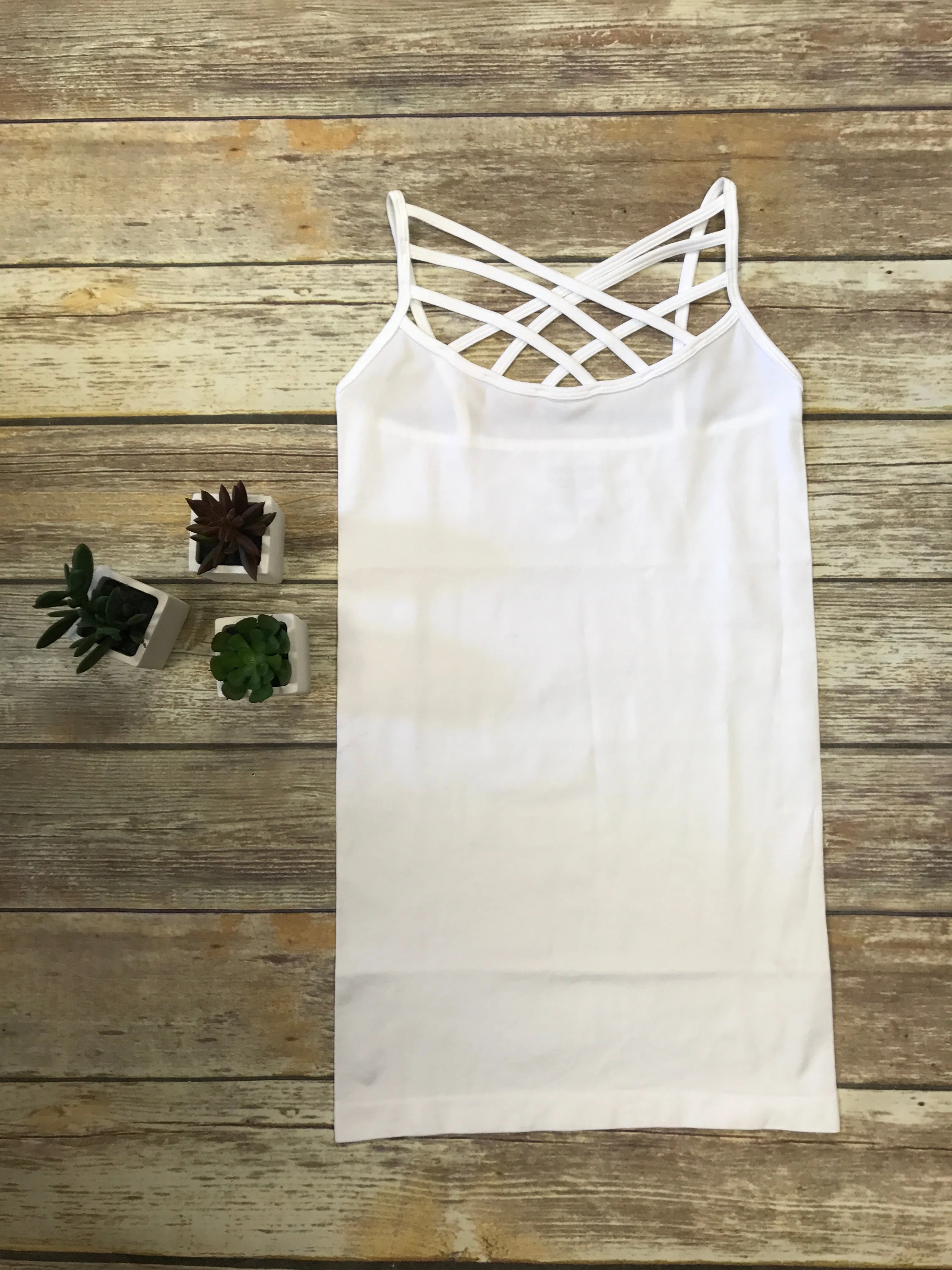 Women's Seamless Triple Crisscross Front Cami Tank Top