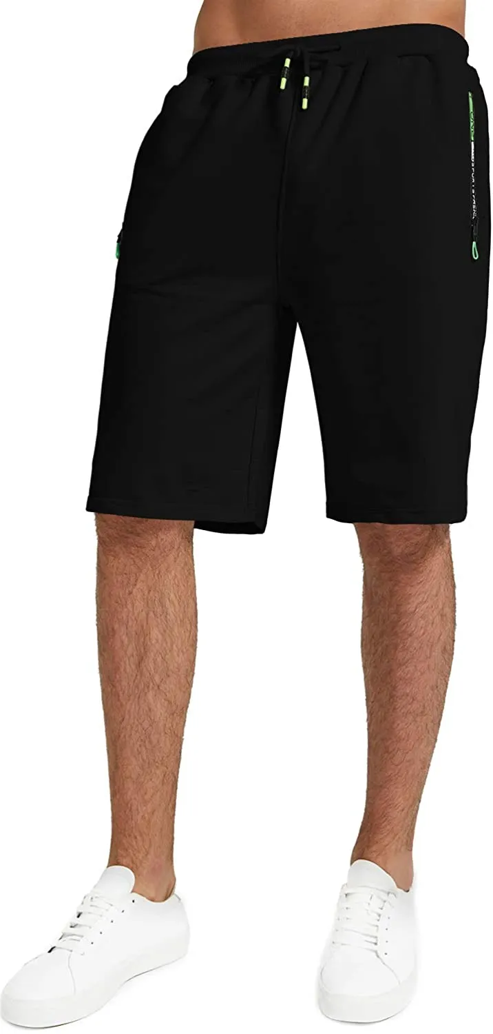 YTD Men's Shorts Casual Classic Fit Drawstring Summer Beach Shorts with Elastic Waist and Pockets