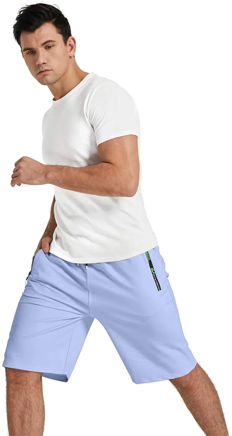 YTD Men's Shorts Casual Classic Fit Drawstring Summer Beach Shorts with Elastic Waist and Pockets